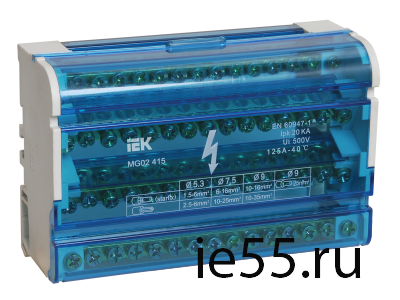 Шины на DIN-рейку в корпусе (кросс-модуль) ШНК 4х15 3L+PEN ИЭК