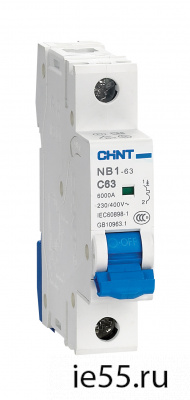 Автоматический выключатель NB1-63H 2P 6A 10кА х-ка D (CHINT)