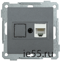 РК10-1-Б Розетка компьютерная RJ45 Cat5e BOLERO антрацит IEK