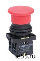 Кнопка управления NP2-BA35 без подсветки зеленая, 1НЗ +1НО IP40 (CHINT)