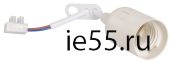 Ппл27-04-К51 Патрон подвесной с шнуром, пластик, Е27, белый (50 шт), стикер на изделии, IEK