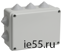 Коробка КМ41241 распаячная для о/п 150х110х70 мм IP44 (RAL7035, 10 гермовводов)