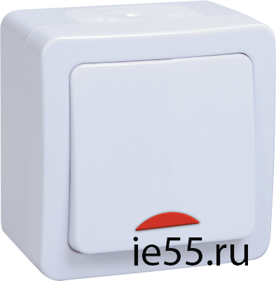 ВС20-1-1-ГПБ выкл 1кл с инд о/у IP54 (цвет клавиш: белый) ГЕРМЕС PLUS