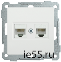 РК10-2-Б Розетка 2-ая комп. RJ45 Cat5e BOLERO белый IEK