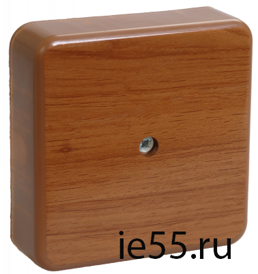 Коробка КМ41212-05 распаячная для о/п 75х75х20 мм дуб (6 клемм 6мм2)