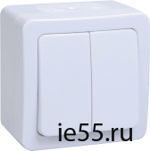 ВС20-2-0-ГПБ выкл 2кл о/у IP54 (цвет клавиши:белый) ГЕРМЕС PLUS