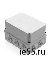 Коробка распаячная для наружного монтажа, 10 гермовводов, 190х140х120мм, IP55 серая (CHIN 101003313