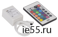 Контроллер с ПДУ ИК RGB 3 канала 12В, 2А, 72Вт IEK-eco