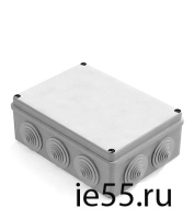 Коробка распаячная для наружного монтажа, 10 гермовводов, 190х140х70мм,  IP44 серая (CHIN 101003310