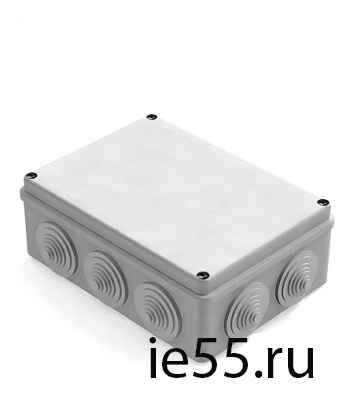Коробка распаячная для наружного монтажа, 10 гермовводов, 190х140х70мм,  IP44 серая (CHIN 101003310