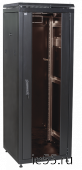 ITK Шкаф сетевой 19" LINEA N 24U 600х600 мм стеклянная передняя дверь, задняя металлическая черный