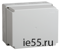 Коробка КМ41273 распаячная для о/п 240х195х165 мм IP44 (RAL7035, кабельные вводы 5 шт)