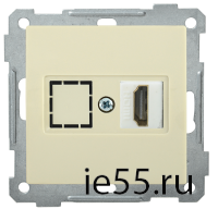РHDMI-0-Б Розетка HDMI BOLERO кремовый IEK