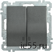 ВС10-2-1-Б Выключатель 2 клав. инд. 10А BOLERO антрацит IEK