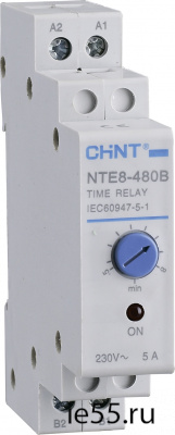 Реле времени NTE8-480A (задержка времени выключения)  0.5-8мин, 1НО, AC230В (CHINT)