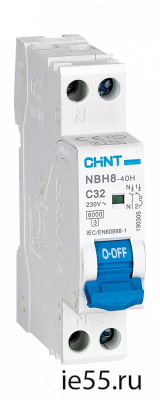 Автоматический выключатель NBH8-40 1P+N 3A 4.5kA х-ка C (CHINT)