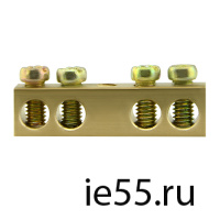 Шина нулевая TS-0609C 6*9  4 ways без изолятора  (крепление по центру) ЭНЕРГИЯ