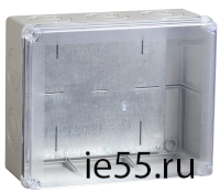 Коробка КМ41346 распаячная для о/п 240х195х90 мм IP55 (RAL7035, монт. плата, кабельные вводы 5 шт)