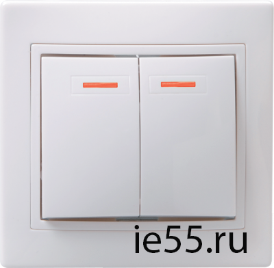 ВС10-2-1-КБ Выключатель 2кл с инд. 10А КВАРТА (белый)