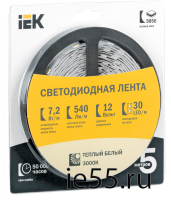 Лента LED 5м  блистер  LSR-3528W-WW120-9,6-IP20-12V IEK
