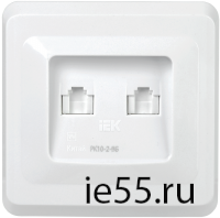 РК10-2-ВБ Розетка 2-ая комп. RJ45 Cat5e ВЕГА белый IEK