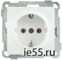 РС11-1-0-Б Розетка с з/к 16А BOLERO белый IEK