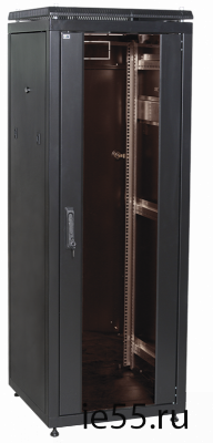 ITK Шкаф сетевой 19" LINEA N 18U 600х600 мм стеклянная передняя дверь, задняя металлическая черный