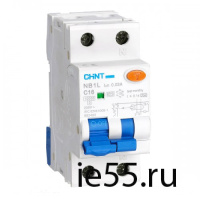Дифференциальный автоматический выключатель NB1L 1P+N B6 30mA тип AC 10kA (36mm) (R) (CHI 101000736