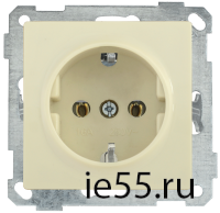 РС11-1-0-Б Розетка с з/к 16А BOLERO кремовый IEK