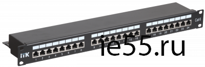 ITK 1U патч-панель кат.6 STP, 24 порта (Dual), с кабельным органайзером