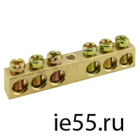 Шина нулевая TS-0609C 6*9  6 ways без изолятора  (крепление по центру) ЭНЕРГИЯ