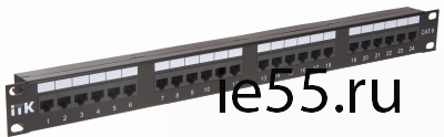 ITK 1U патч-панель кат.6 UTP, 24 порта (Dual)