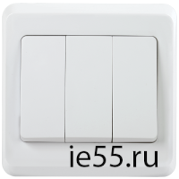 ВС10-3-0-ВБ Выключатель 3 кл. 10А ВЕГА белый IEK