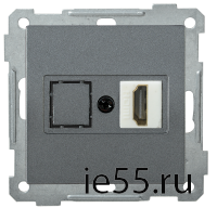 РHDMI-0-Б Розетка HDMI BOLERO антрацит IEK