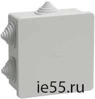 Коробка КМ41235 распаячная для о/п 85х85х40 мм IP44 (RAL7035, 6 гермовводов)