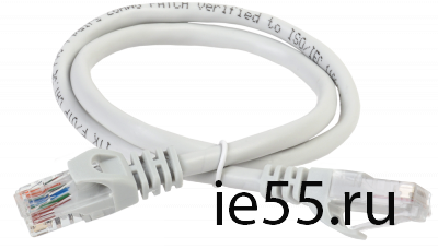 ITK Коммутационный шнур (патч-корд), кат.5Е UTP, 0,2м, серый